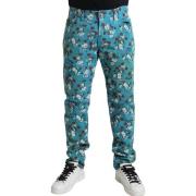 Broek D&amp;G Skinny katoenen spijkerbroek met bloemenprint