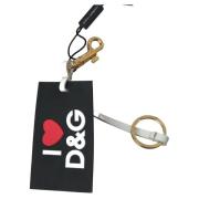 Sleutelhanger D&amp;G DG Logo zwart messing sleutelhanger