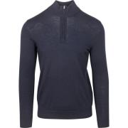 Sweater Profuomo Half Zip Pullover Merinowol Navy