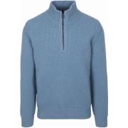 Sweater BOSS Trui Half Zip Kurano Blauw