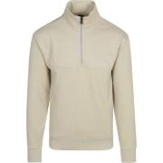 Sweater BOSS Courduroy Half Zip Trui Ecru