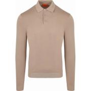 Sweater Suitable Compact Cotton Poloshirt Beige