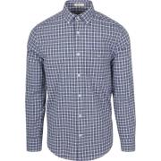 Overhemd Lange Mouw Gant Overhemd Poplin Ruit Blauw