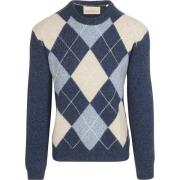 Sweater Gant Pullover Argyle Navy