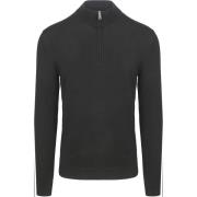 Sweater Profuomo Half Zip Pullover Merinowol Zwart