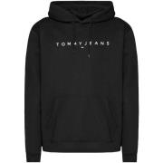 Sweater Tommy Jeans Logo Embroidery Hoodie Black