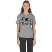 T-shirt Love Moschino grijs dames-T-shirt met gotisch logo