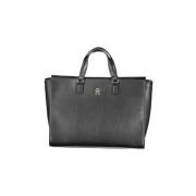 Handtas Tommy Hilfiger Dames Saffiano Leren Tote Handtas Zwart