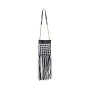 Handtas Versace Fringe Bag pied-de-poule stijl