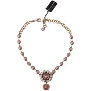 Ketting D&amp;G Roze Parel en Kristal Ketting