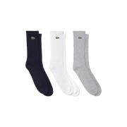 Sokken Lacoste Sport 3 Pack High Cut Socks Grey/White/Navy