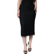 Rok D&amp;G zwarte tweed midirok met tule onderkant