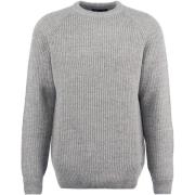 Sweater Barbour Trui Lamswol Knitted Stone Grijs