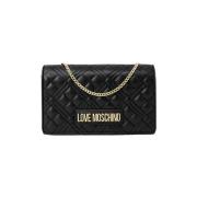 Tas Love Moschino Gewatteerde Kettingtas Zwart