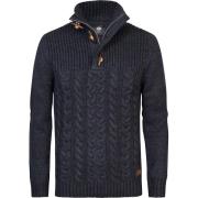 Sweater Petrol Industries Kabeltrui Half Zip Diomede Navy