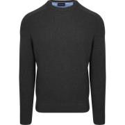 Sweater Suitable Lamswol Trui Ronde Hals Antraciet