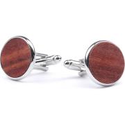 Manchetknopen Suitable Manchetknoop Rose Wood Zilver