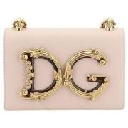 Schoudertas D&amp;G Leren schoudertas met logo in relief en kettingrie...