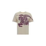 Overhemd Burberry Katoenen T-shirt met geribbelde ronde hals en iconis...