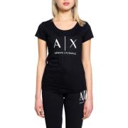 Overhemd EAX AX Logo T-Shirt voor Dames Zwart