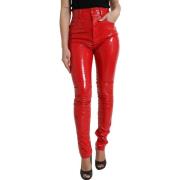 Broek D&amp;G HighWaisted Vinyl Broek Rood