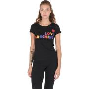 T-shirt Love Moschino Rainbow Logo Tee Korte Mouw Ronde Hals