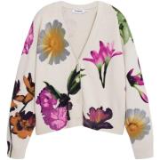 Vest Desigual Cropped vest met bloemenprint