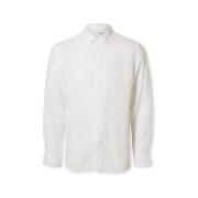 Overhemd Lange Mouw Selected Regkylian-Linen Shirt - White