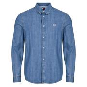 Overhemd Lange Mouw Tommy Jeans RGLR FIT SHIRT MID BLUE