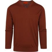 Sweater Suitable Pullover V-Hals Merino Brique