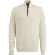 Sweater Vanguard Trui Half Zip Structuur Ecru