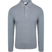 Polo Shirt Lange Mouw Profuomo Longsleeve Poloshirt Luxury Basic Blauw