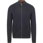 Sweater State Of Art Vest Fine Contrast Wolblend Navy