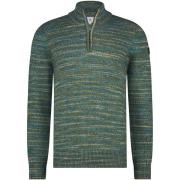 Sweater State Of Art Half Zip Trui Melange Groen