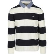 Sweater Gant Heavy Rugger Shield Polo Streep Navy Wit