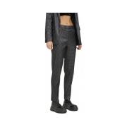 Broek Vila Trousers Shine 7/8 - Black/silver