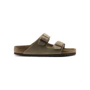 Sandalen BIRKENSTOCK Arizona SF Suede Leather Narrow - Taupe