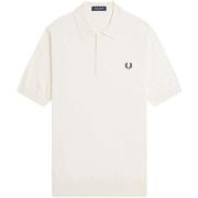T-shirt Fred Perry Cotton Knitted Polo Shirt Ecru