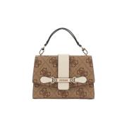 Handtas Guess NOLANA TOP HANDLE FLAP LATTE LOGO/BONE HWOS95 00200