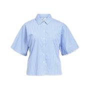 Blouse Object Tutta Shirt - Cornflower Blue/White