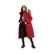 Donsjas Superdry Doudoune longue bordé de fausse fourrure femme Everes...