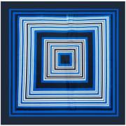Sjaal Alberto Cabale Kleine zijden carré Navy Blue Cream Cléo