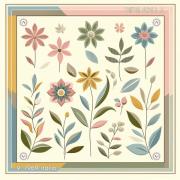 Sjaal V 1969 Effen zijden vierkant Natuur