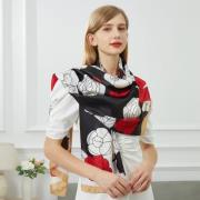 Sjaal V 1969 Zijden stola Fiore Rosso