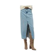 Rok Superdry Jupe en jean longue fendue femme