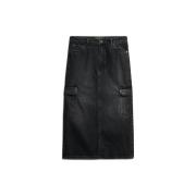 Rok Superdry Jupe en jean mi-longue à poche cargo femme