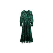 Jurk Superdry Robe à col bénitier longue en jacquard femme