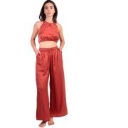 Jumpsui Admas Zomerse satijnen top en broek Satinee Beach