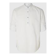 Overhemd Lange Mouw Selected 16092977 LINEN TUNIC-BRIGHT WHITE