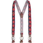 Kostuum Suitable Luxe Bretels Ruiten Rood